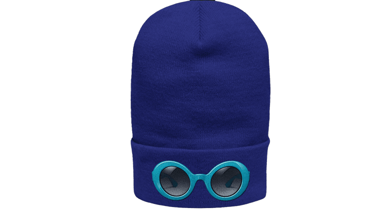 Blue Enzo Alder beanie design preview, not currently for sale